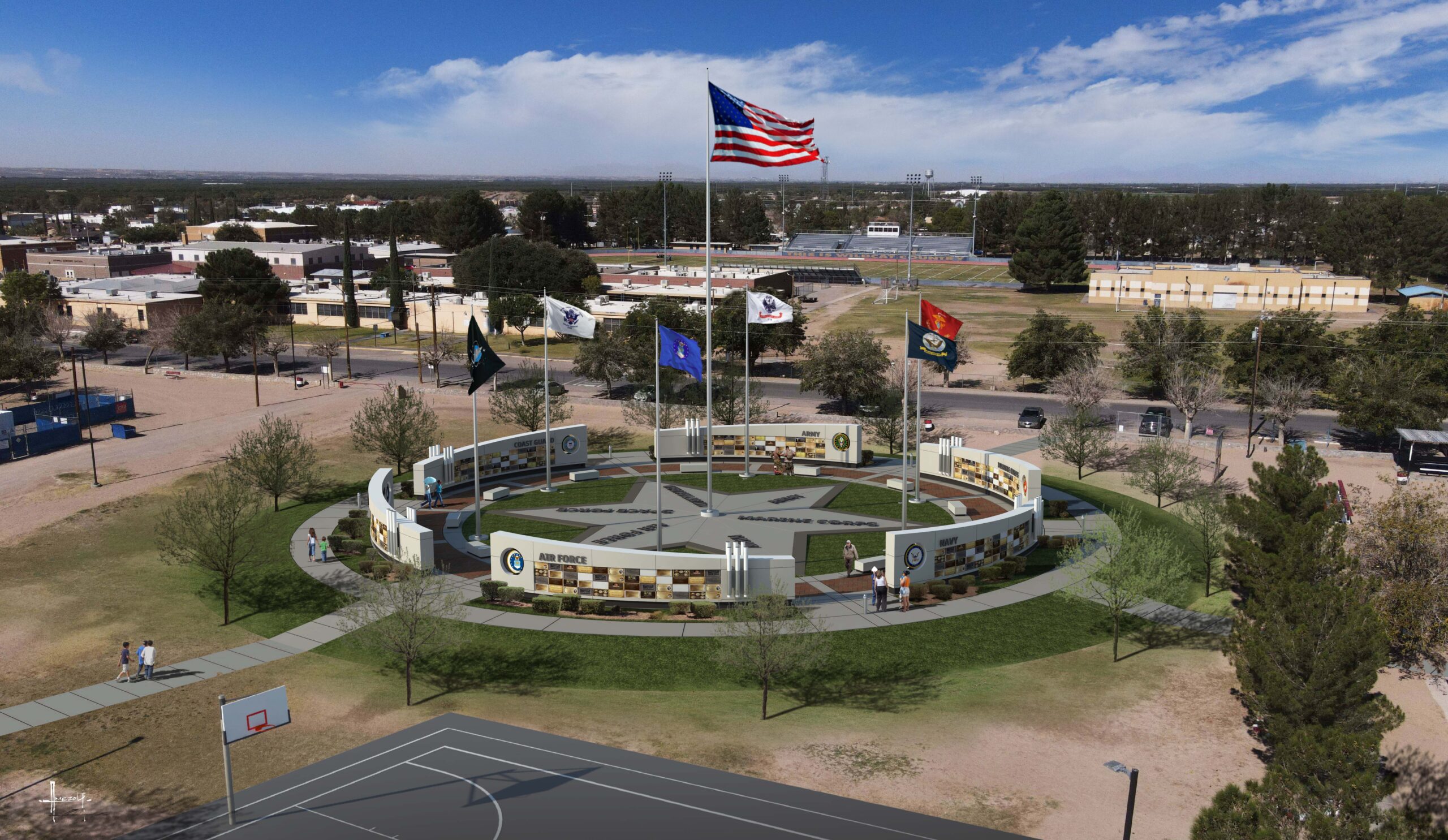 Fabens Veterans Park Memorial, GA Architecture Inc, Architecture Studio, El Paso Texas, Achitects, Best of El Paso